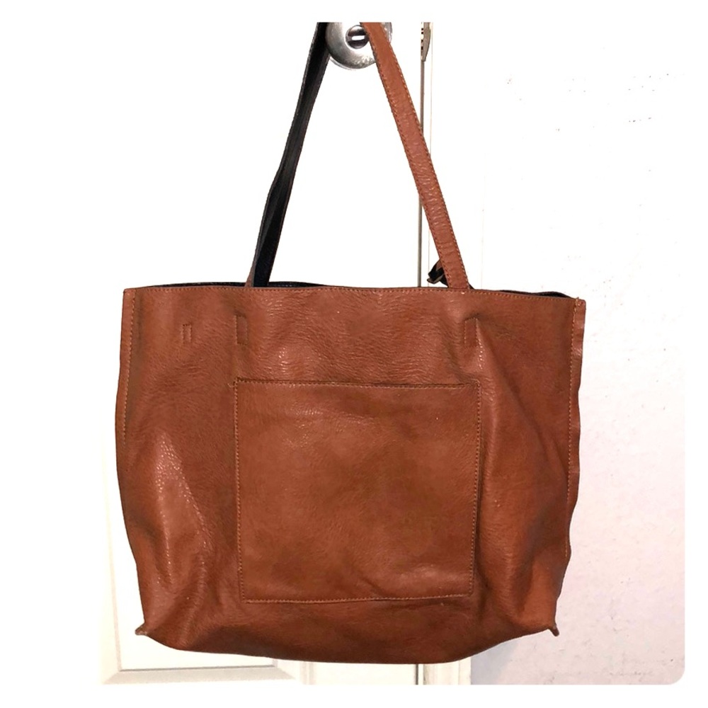Tan Urban Outfitters reversible tote